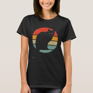 Camiseta Estilo de Vintagem de Gato Seco Retroativo Cat 10