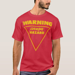 Camiseta Estilo de Vintagem de Risco de Choque de Aviso