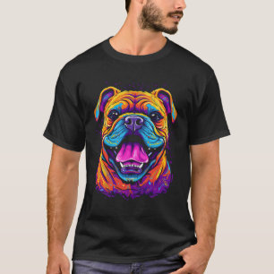Camiseta Estilo de Vintagem do Bulldog Inglês