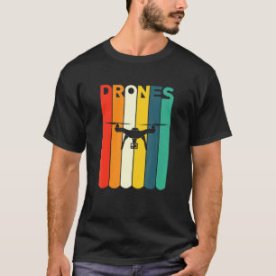 Camiseta Estilo de Vintagem do Drone Fotográfico Design vin