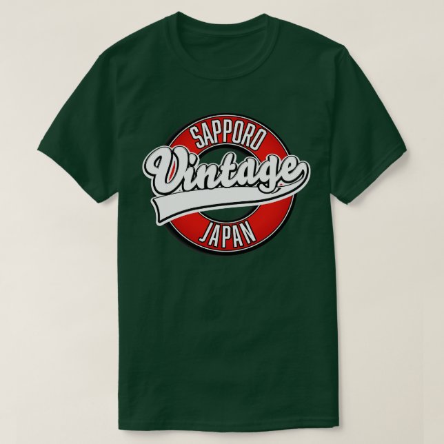 Camiseta Estilo de vintagem do japão sapporo (Frente do Design)