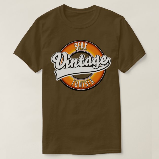 Camiseta Estilo de vintagem do Sfax tunisia (Frente do Design)