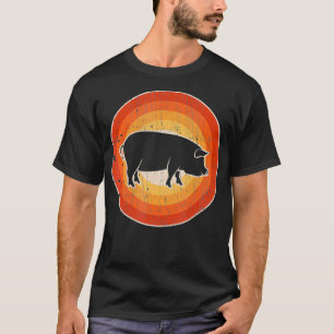 Camiseta Estilo de Vintagem Retroativa do Porco 60s 70s Ofe