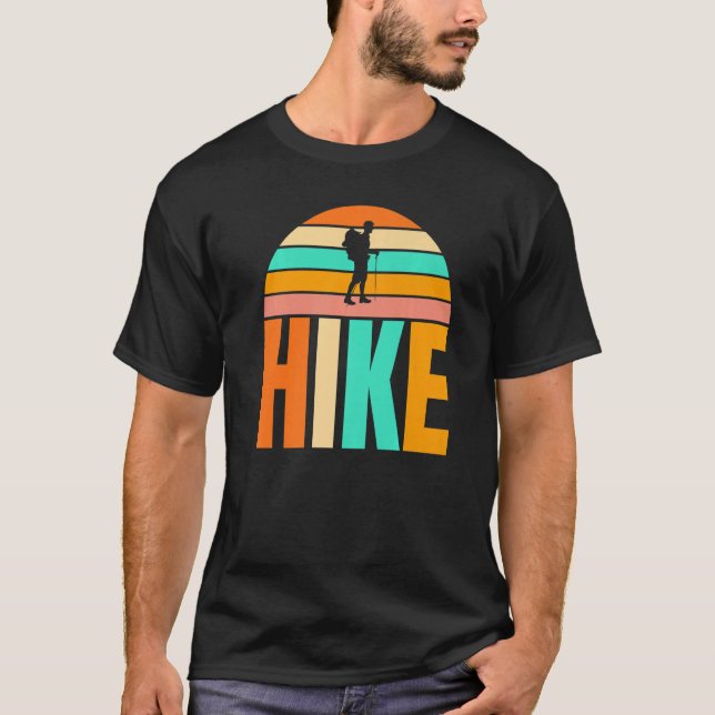 Camiseta Estilo de Vintagem Retroativa Hike Impressão Unise (Frente)