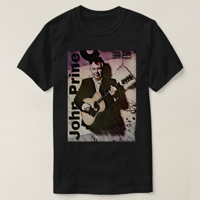 Camiseta estilo de Violão John Prine (Frente do Design)