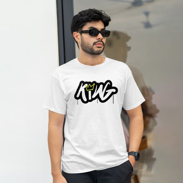Camiseta Estilo de visto de Rua de Grafite "King" (Criador carregado)