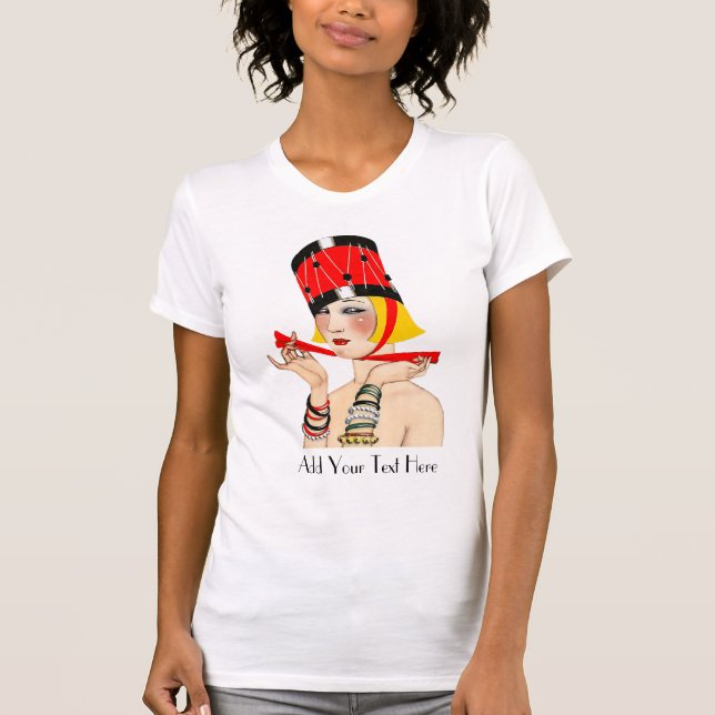 Camiseta Estilo Deco Personalizado t-shirt feminina de 1930 (Frente)