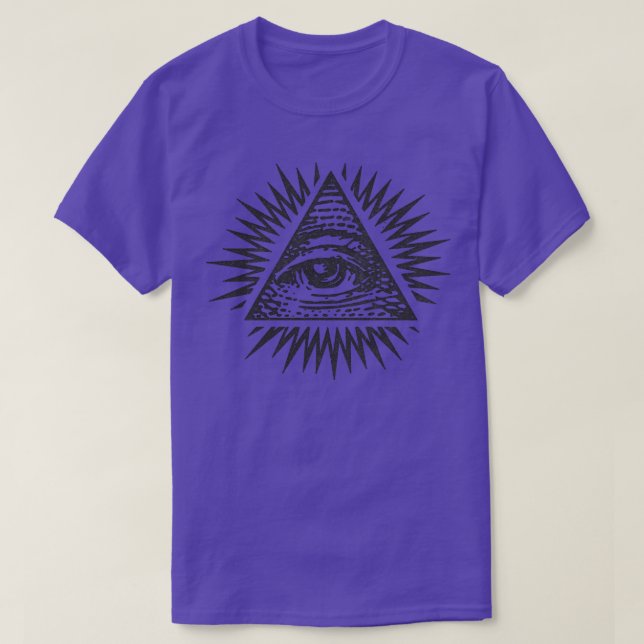 Camiseta Estilo desbotado Illuminati Eye (Frente do Design)