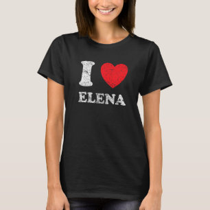 Camiseta Estilo Desgastado Grunge Angustiado Eu Amo Elena