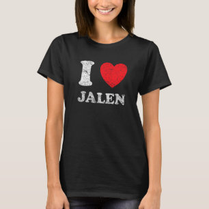 Camiseta Estilo Desgastado Grunge Angustiado Eu Amo Jalen