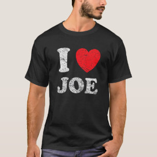 Camiseta Estilo Desgastado Grunge Angustiado Eu Amo Joe