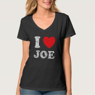 Camiseta Estilo Desgastado Grunge Angustiado Eu Amo Joe