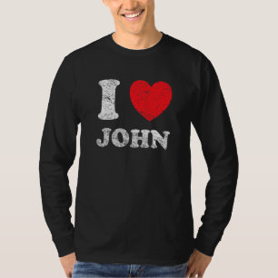 Camiseta Estilo Desgastado Grunge Angustiado Eu Amo John