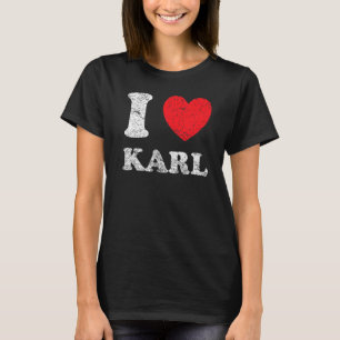 Camiseta Estilo Desgastado Grunge Angustiado Eu Amo Karl