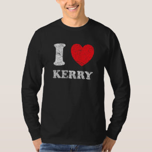 Camiseta Estilo Desgastado Grunge Angustiado Eu Amo Kerry