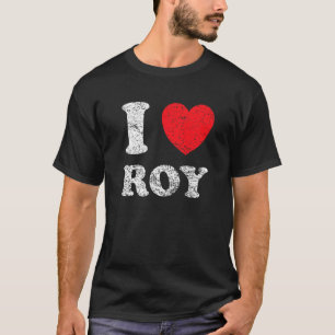 Camiseta Estilo Desgastado Grunge Angustiado Eu Amo Roy