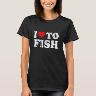 Camiseta Estilo Desgastado Grunge Eu Adoro Pescar