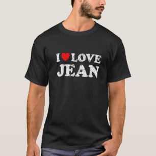 Camiseta Estilo Desgastado Grunge Eu Amo Jean