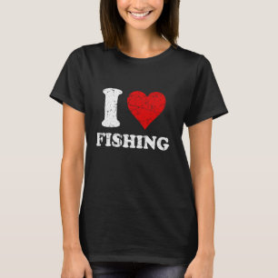 Camiseta Estilo Desgastado Grunge Eu Amo Pescar