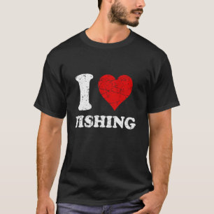 Camiseta Estilo Desgastado Grunge Eu Amo Pescar
