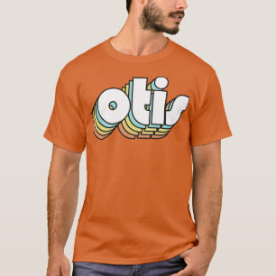 Camiseta Estilo Desvanecido Da Tipografia Do Arco-Íris Otis
