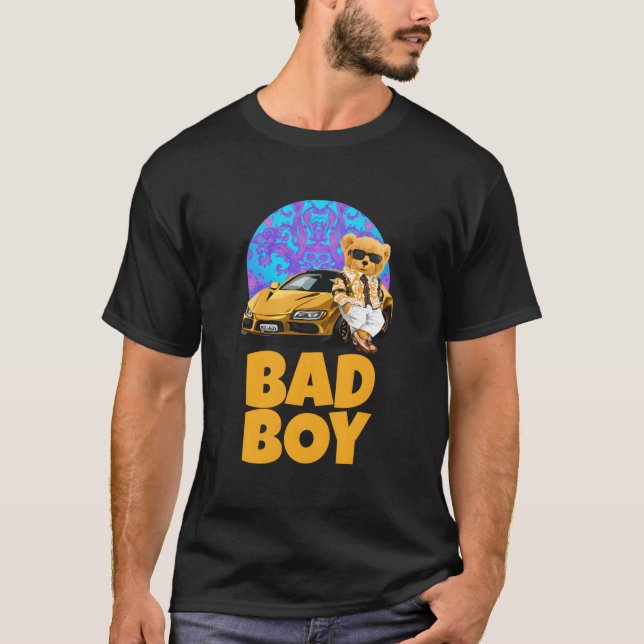 Camiseta Estilo Divertido do Ursinho Malvado (Frente)