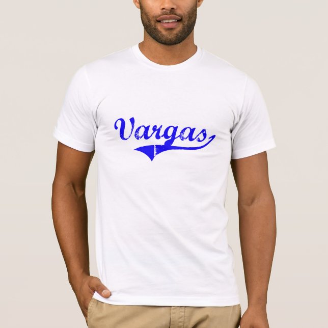 Camiseta Estilo do clássico do sobrenome de Vargas (Frente)