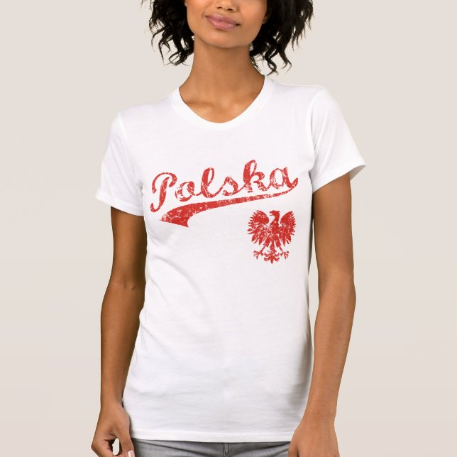 Camiseta Estilo do esporte de Polska Eagle (Frente)