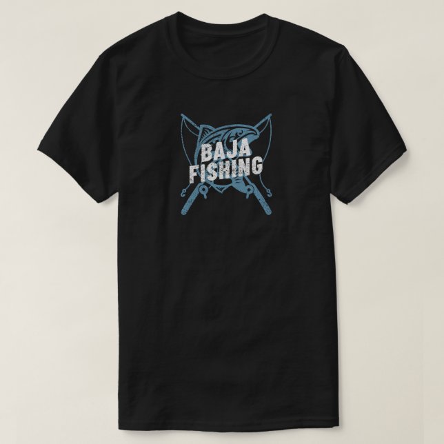 Camiseta Estilo do logotipo Pesca Baja (Frente do Design)