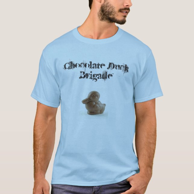Camiseta Estilo do poster da rocha do pato do chocolate (Frente)