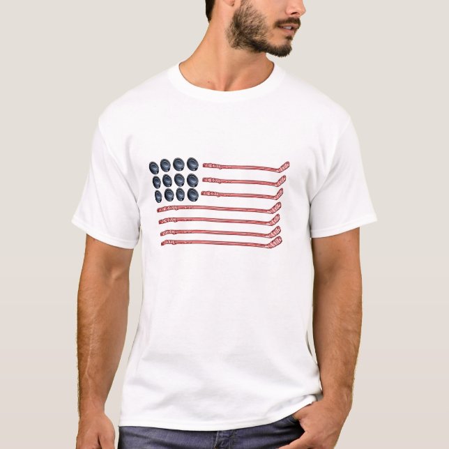 Camiseta Estilo dos EUA do hóquei (Frente)