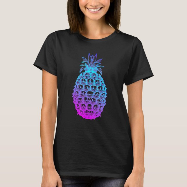 Camiseta Estilo estético de daporwave Glitch Japão Pineappl (Frente)