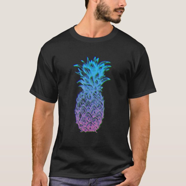 Camiseta Estilo estético de daporwave Glitch Japão Pineappl (Frente)