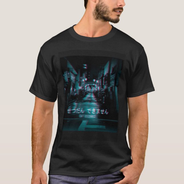Camiseta Estilo estético Vaporwave Japão 80s 90s Meme Tokyo (Frente)