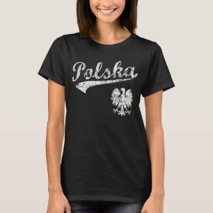 Camiseta Estilo feminino do basebol de Polska