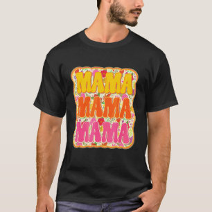 Camiseta Estilo Flor da Mamã Vintage Retro Floral da Mãe