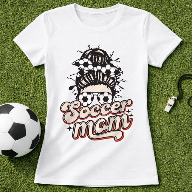 Camiseta Estilo Fofo de Mãe de Futebol Moderno (Criador carregado)