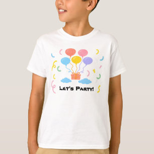Camiseta Estilo Giz Editável – Festa de Balões Kid