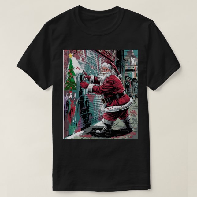 Camiseta Estilo Grafite Rua Papai Noel (Frente do Design)