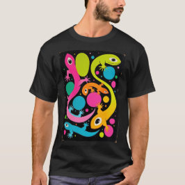 Camiseta Estilo Groovy Abstrato Lizard 1960