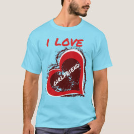 Camiseta Estilo Grunge Eu Amo Minha Namorada Coração Desenh