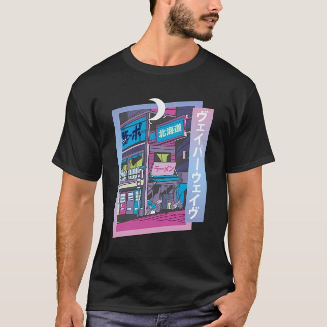 Camiseta Estilo Japonês Aestésico Vaporwave Visual Art (Frente)