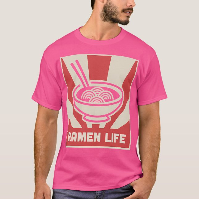 Camiseta Estilo Japonês Retroativo Ramen Life Poster (Frente)
