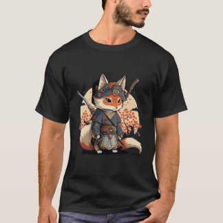Camiseta Estilo japonês Samurai Fox Anime
