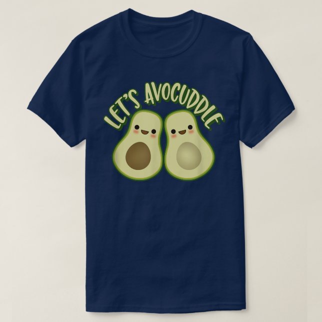 Camiseta Estilo Kawaii Bonito Casal Avocado Presente Oferta (Frente do Design)