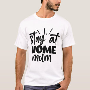 Camiseta Estilo Letra à Mão Mãe em Casa