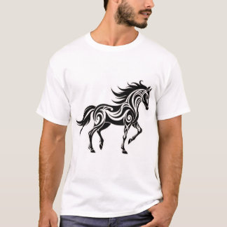 Camiseta Estilo Majestoso - Camisa-T de Cavalo Artístico
