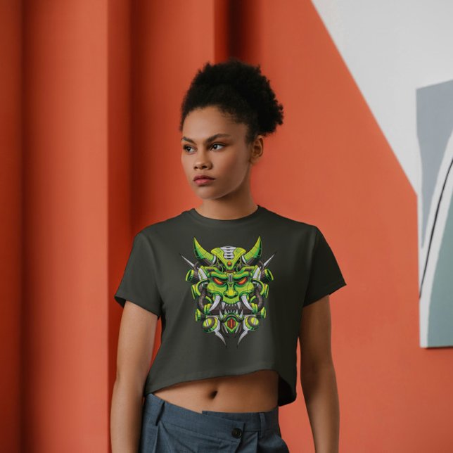 Camiseta Estilo Mecha Da Máscara Hannya Oni Demon Japonês (Criador carregado)