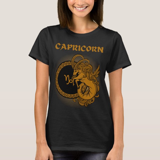 Camiseta Estilo medieval Zodiac Capricórnio (Frente)