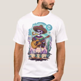 Camiseta Estilo Mexicano Psicodélico - Esqueleto Bebe Tequi